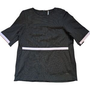 Cop.Copine Black and White Micro Heart Short Sleeve Top Large